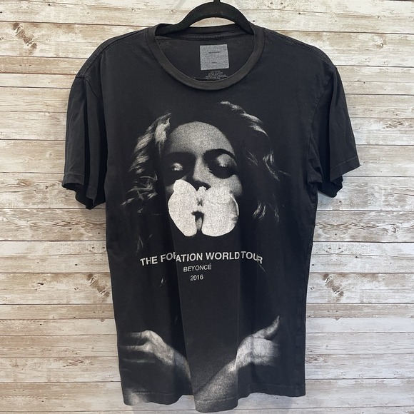 Beyonce Tops - Beyonce The Formation World Tour 2016 Womens S Graphic T-Shirt Black Double Side
